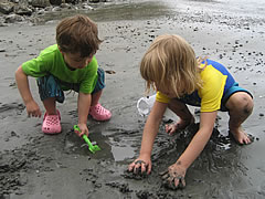 children on the beach