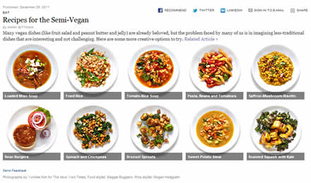 Mark Bittman's semi-vegan recipes New York Times