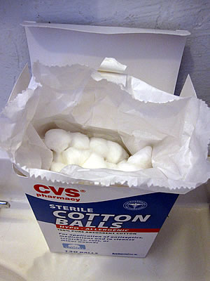 CVS sterile cotton balls in cardboard box CVS sterile cotton balls in cardboard box