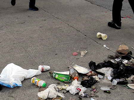 plastic bag litter on 8th Street in San Francisco plastic bag litter on 8th Street in San Francisco