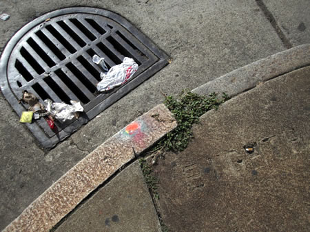 plastic bag litter on 8th Street in San Francisco plastic bag litter on 8th Street in San Francisco