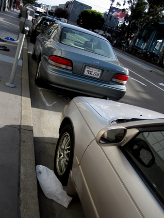 plastic bag litter on 8th Street in San Francisco plastic bag litter on 8th Street in San Francisco