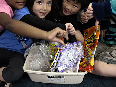 1st graders collect plastic trash at Rooftop School in SF 1st graders collect plastic trash at Rooftop School in SF