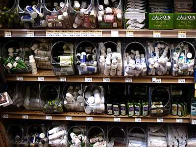 store display of sample size products store display of sample size products