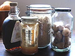 maple syrup, honey, brown sugar, dates
