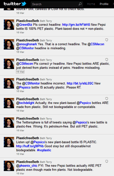 PlasticfreeBeth tweets about Pepsi bottle PlasticfreeBeth tweets about Pepsi bottle
