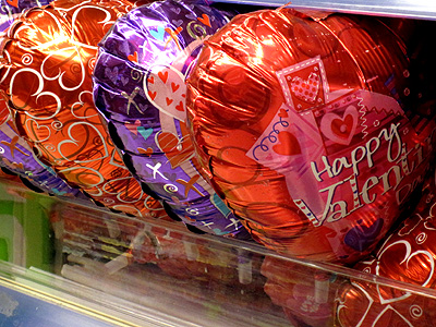 Valentine's Day Mylar heart balloons Valentine's Day Mylar heart balloons